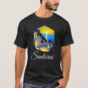 Sonnenuntergang in Santorini Griechenland Malerei T-Shirt