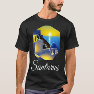 Sonnenuntergang in Santorini Griechenland Malerei T-Shirt
