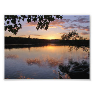 Sonnenuntergang in See St George, Maine Fotodruck