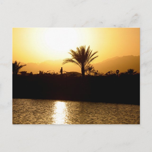 Sonnenuntergang in Sharm el Sheikh, Ägypten Postkarte (Vorderseite)