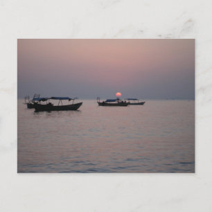 Sonnenuntergang in Sihanoukville, Kambodscha Postkarte