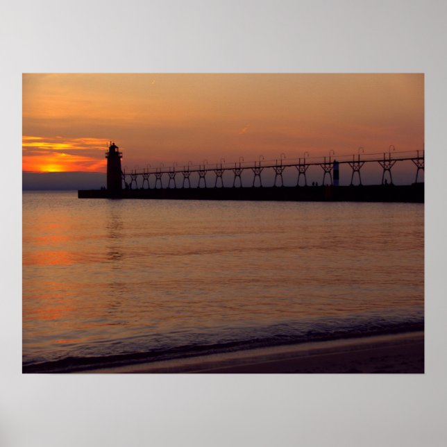 Sonnenuntergang in South Haven Poster (Vorne)