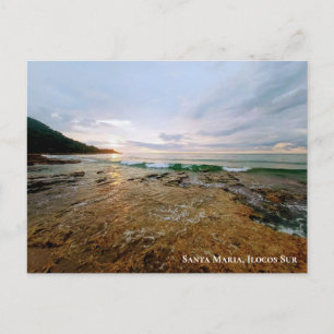 Sonnenuntergang in Suso Beach Santa Maria, Ilocos  Postkarte