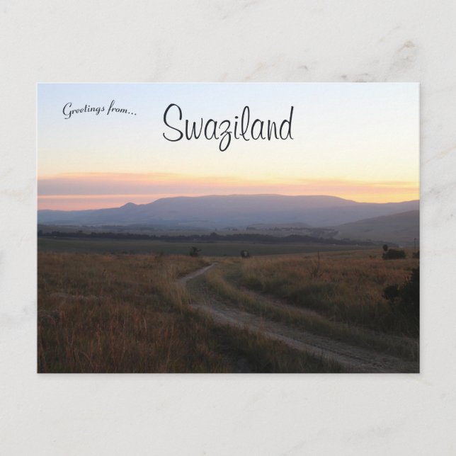 Sonnenuntergang in Swasiland Postkarte (Vorderseite)