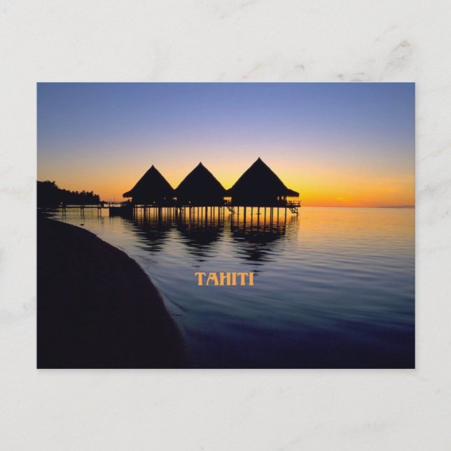 Sonnenuntergang in Tahiti Postkarte (Vorderseite)