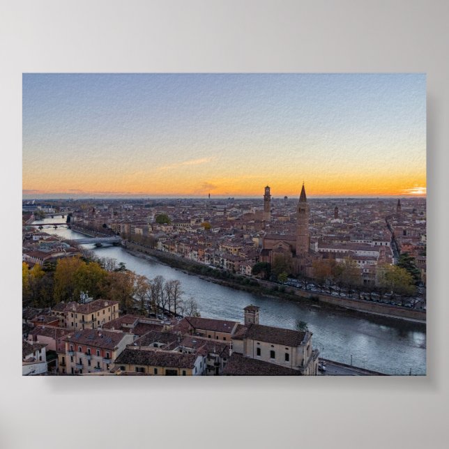 Sonnenuntergang in Verona Poster (Vorne)