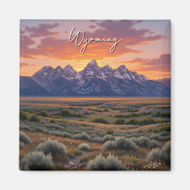 Sonnenuntergang in Wyoming Travel Magnet