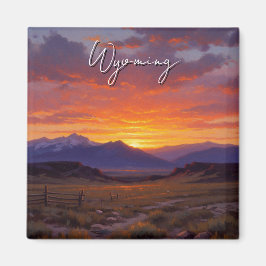 Sonnenuntergang in Wyoming Travel Magnet
