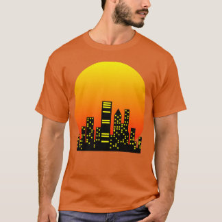 Sonnenuntergang Inhe City lustig T-Shirt