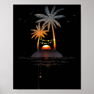 Sonnenuntergang Insel Leuchten Urlaubsstimmung Poster