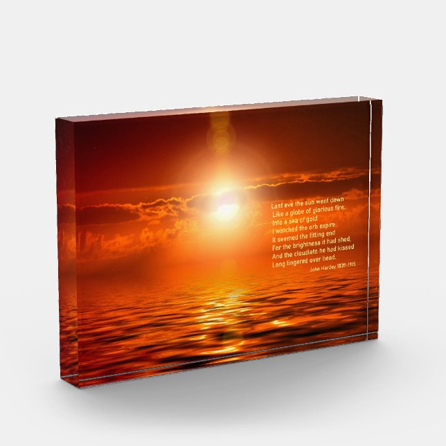 Sonnenuntergang Inspiration Orange Golden Sky Sea  Fotoblock (Links)