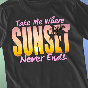 Sonnenuntergang-Jäger Retro Sommer Palme Frauen T-Shirt