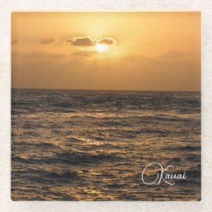 Sonnenuntergang Kauai Hawaii (Foto von mir) Glasuntersetzer