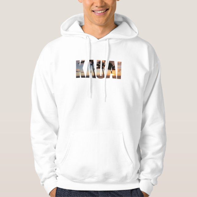 Sonnenuntergang Kauais, Hawaii mit Palmen Hoodie (Vorderseite)
