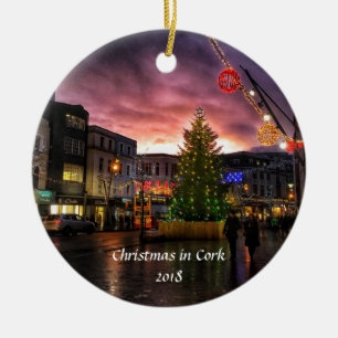 Sonnenuntergang-Korken-Irland-Weihnachtsverzierung Keramik Ornament