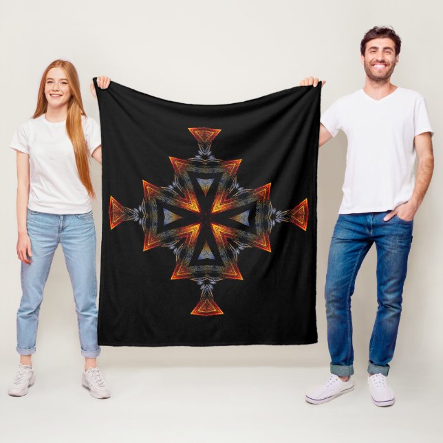 Sonnenuntergang-Kreuz Fleecedecke (Beispiel)