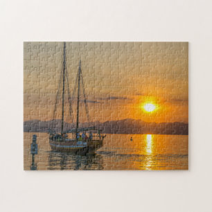 Sonnenuntergang-Kreuzfahrt-Puzzle Puzzle