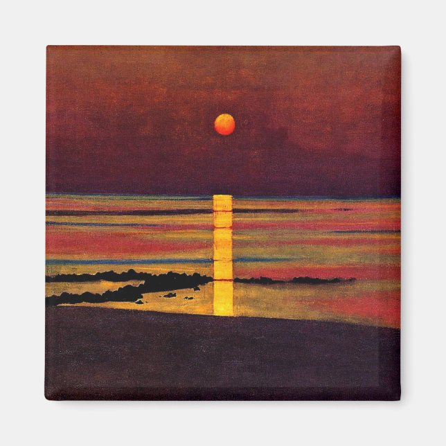 Sonnenuntergang, Kunstmalerei Magnet (Vorne)