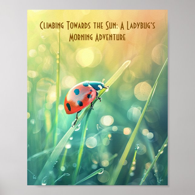 Sonnenuntergang: Ladybug in Morgenglühen Poster (Vorne)