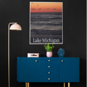 Sonnenuntergang, Lake Michigan Poster