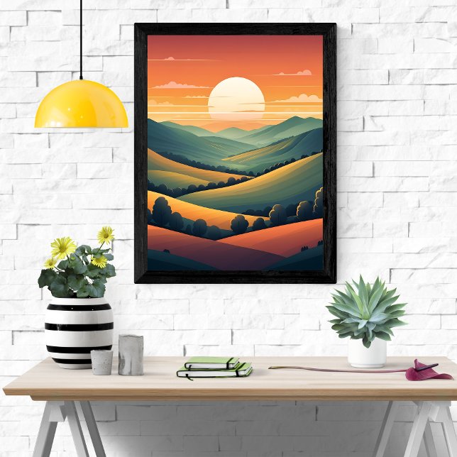 Sonnenuntergang: Landschaft der Rollhills Poster (Von Creator hochgeladen)
