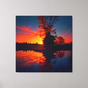 Sonnenuntergang Landschaft zwei Leinwanddruck