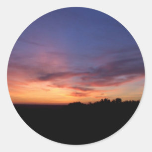 Sonnenuntergang Landschaftsschutzaufkleber Runder Aufkleber