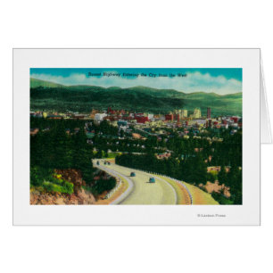 Sonnenuntergang-Landstraße, die Spokane vom Westen