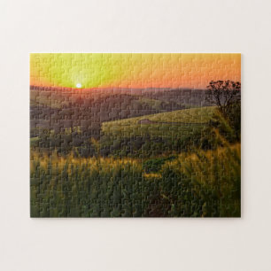 Sonnenuntergang-Landwirtschafts-Weizen Puzzle