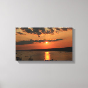 SONNENUNTERGANG-LEINWAND DES SEE-OZARK LEINWANDDRUCK