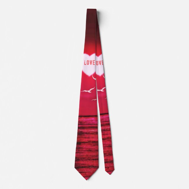 Sonnenuntergang Liebe Romantische Schwarze Neck Ti Krawatte (Vorderseite)
