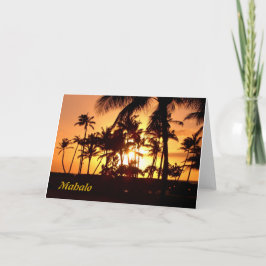 Sonnenuntergang Mahalo Dankeskarte