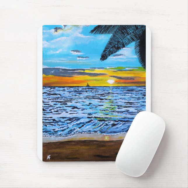 Sonnenuntergang malend von Alfred Fox Mousepad (Mit Mouse)