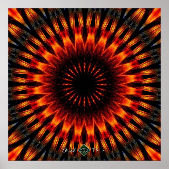 Sonnenuntergang-Mandala Poster (Vorne)