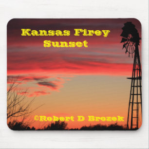 Sonnenuntergang-Mausunterlage Kansas Firey Mousepad