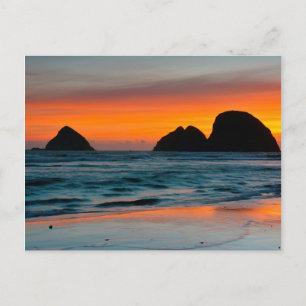 Sonnenuntergang, Meeressäulen, Oceanside, Oregon,  Postkarte
