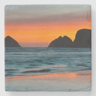 Sonnenuntergang, Meeressäulen, Oceanside, Oregon, Steinuntersetzer