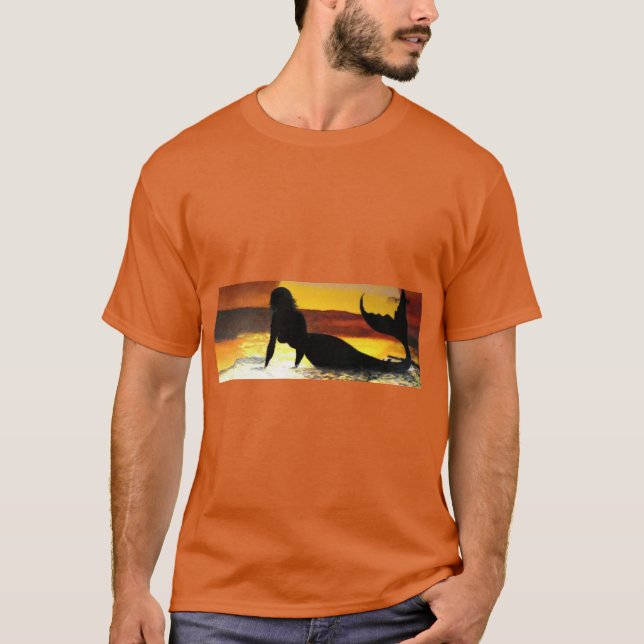 Sonnenuntergang Meerjungfrau T-Shirt (Vorderseite)