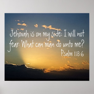 Sonnenuntergang mit Bibelverse zum Schutz Psalm 11 Poster