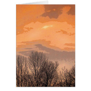 Sonnenuntergang mit bloßen Bäumen