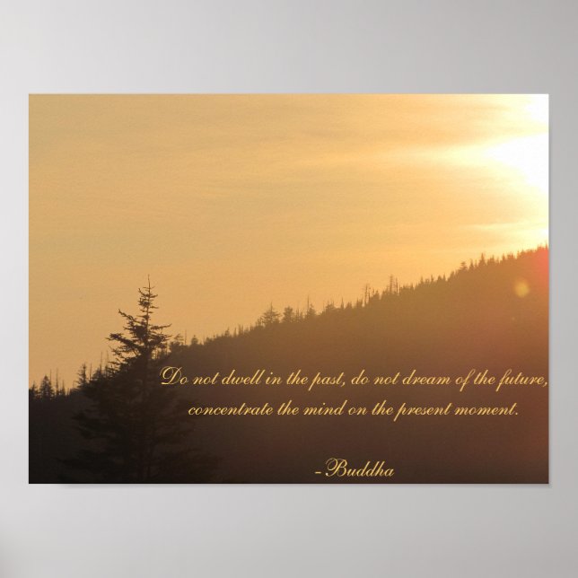 Sonnenuntergang mit Buddha Poster (Vorne)