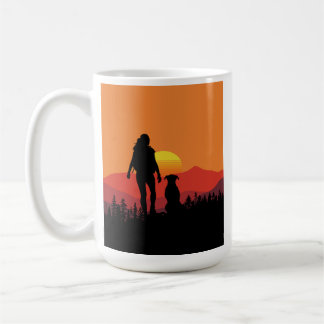 Sonnenuntergang mit meinem Hund Kaffeetasse