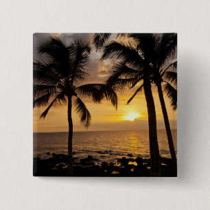 Sonnenuntergang mit Palme Button