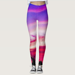 Sonnenuntergang mit Palmen Leggings
