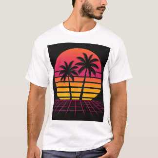 Sonnenuntergang mit Palmen T-Shirt