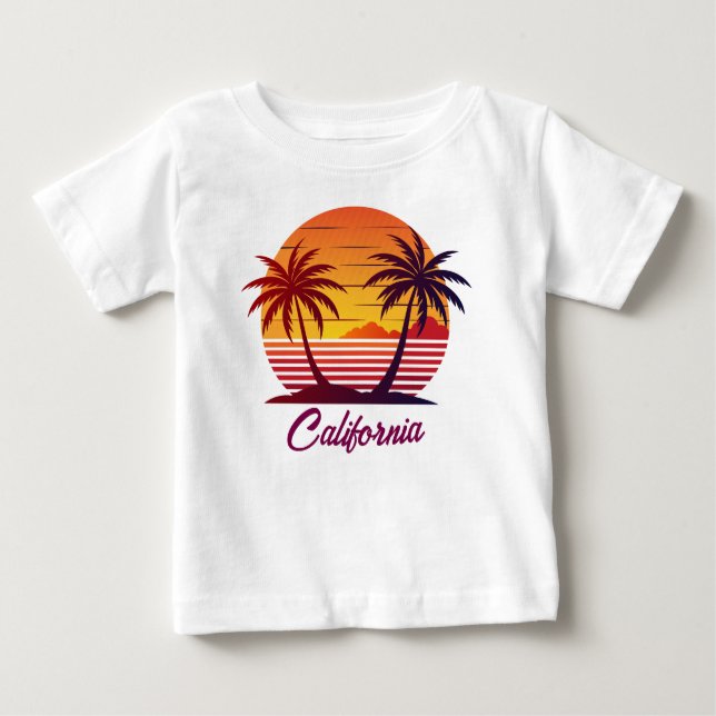 Sonnenuntergang mit Palmen Trees Vector-98803 Baby T-shirt (Vorderseite)