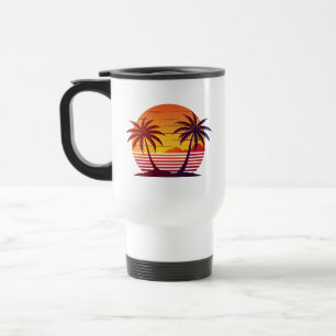 Sonnenuntergang mit Palmen Trees Vector-98803 Reisebecher