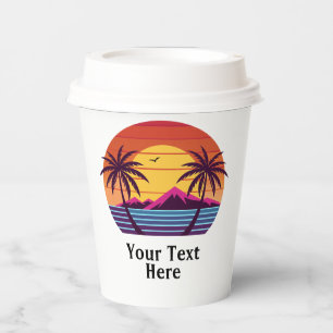 Sonnenuntergang mit Palmen Trees Vector-98804 Pappbecher