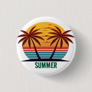 Sonnenuntergang mit Palmen Vektor Button
