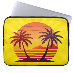 Sonnenuntergang mit Palmen Vektor Laptopschutzhülle